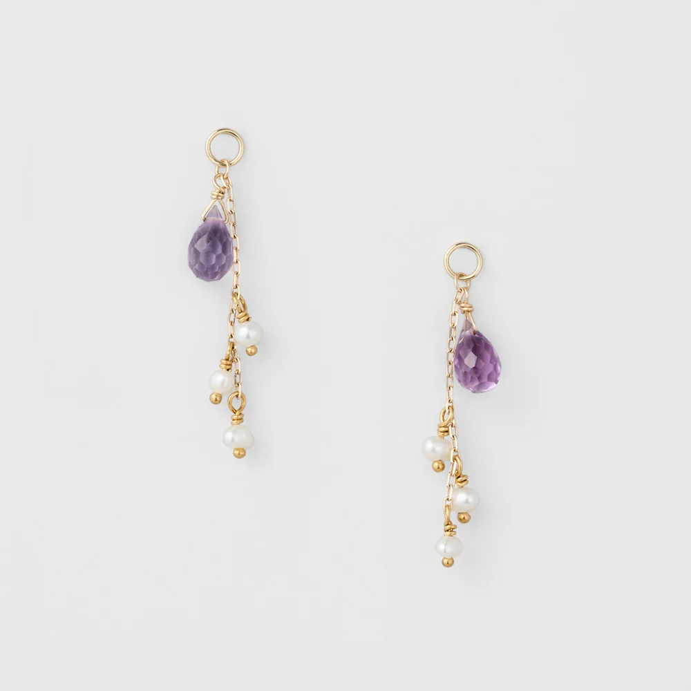 K10 Amethyst/Pearl Earring Charm