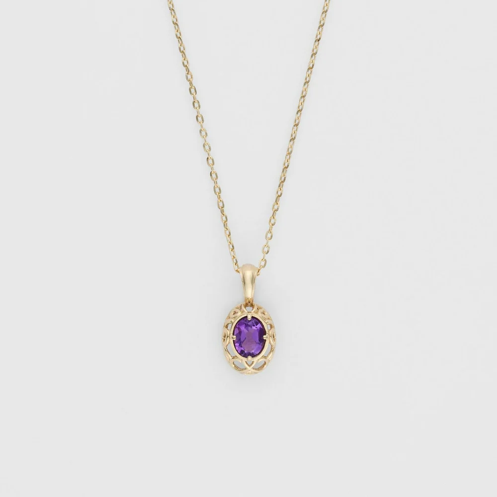 <February Birthstone> K10 Amethyst Necklace