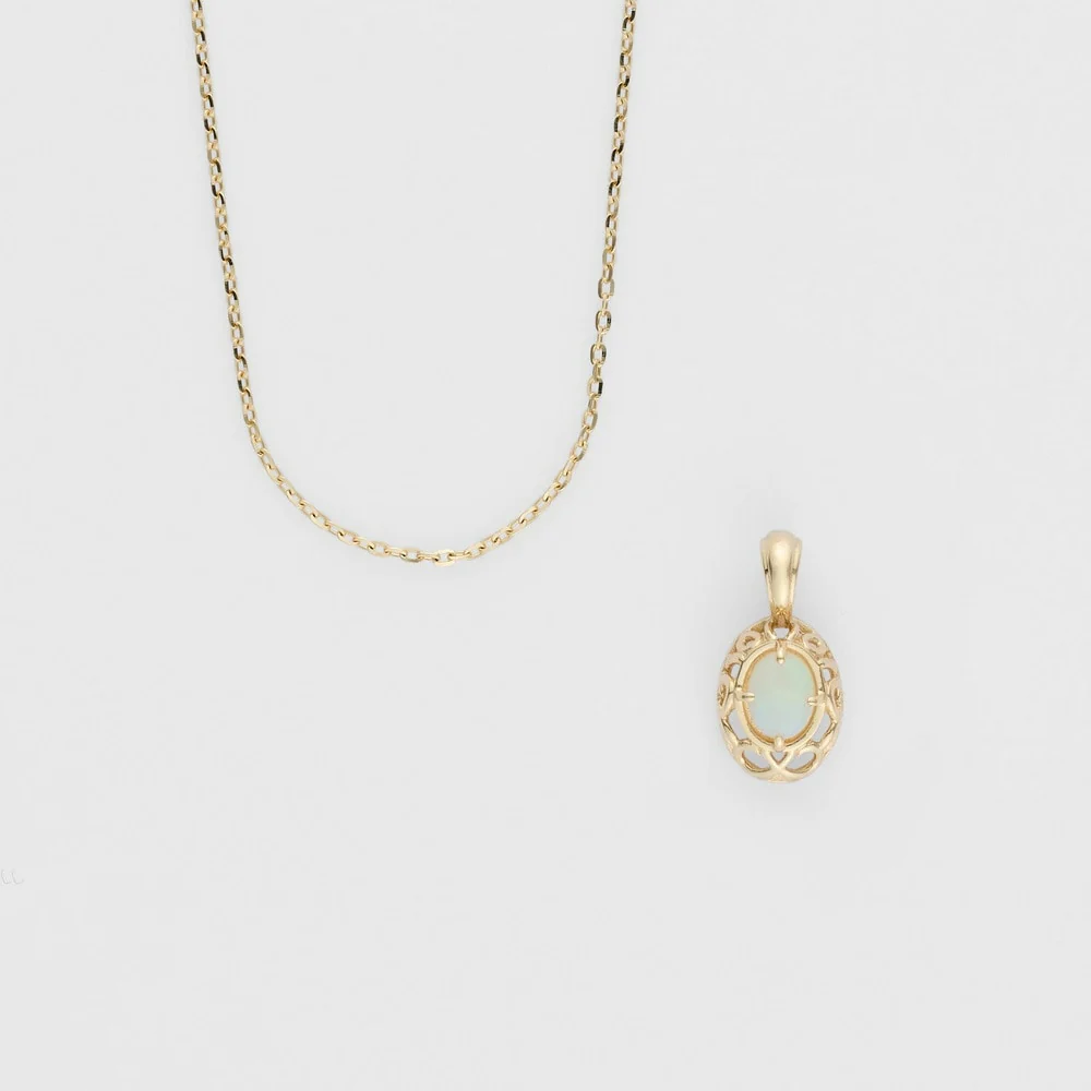 <October Birthstone> K10 Opal Necklace - Image 3