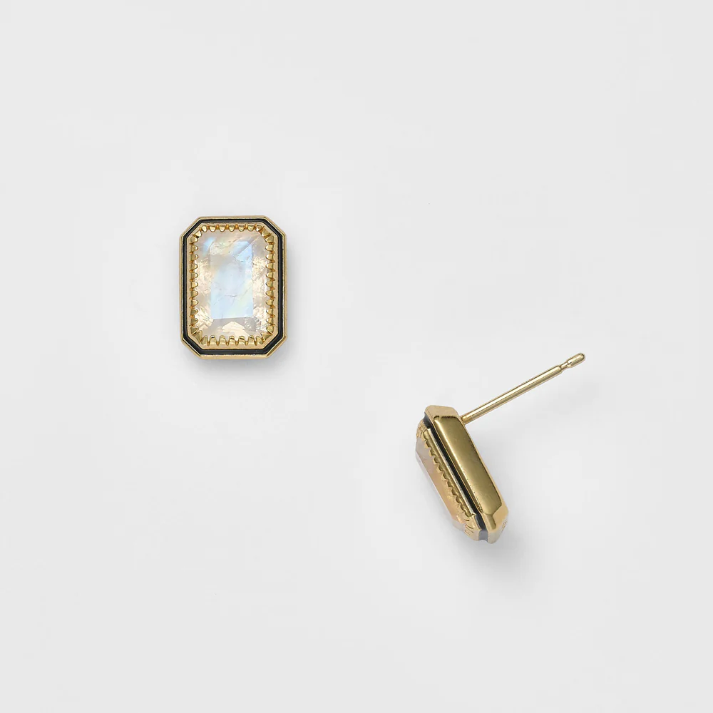 Gold Labradorite Earrings - Image 2