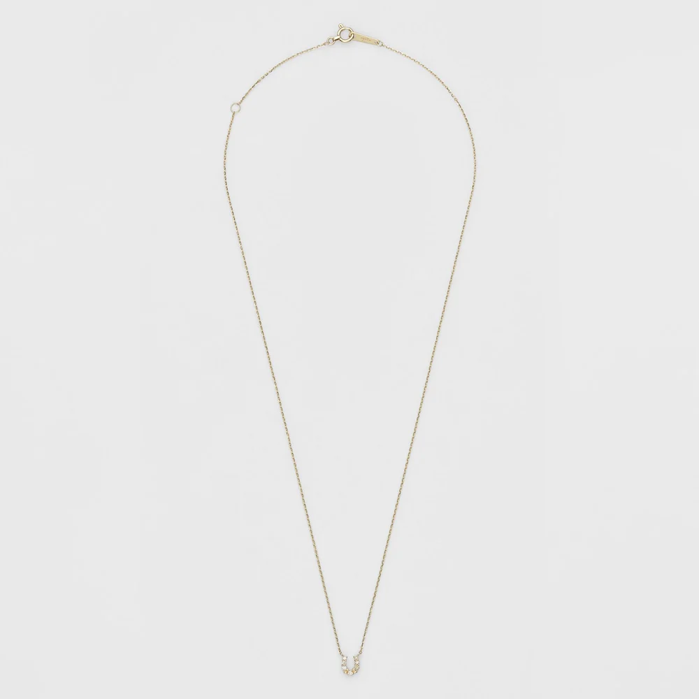 K10 Diamond Horseshoe Motif Necklace (0.05ct) - Image 2