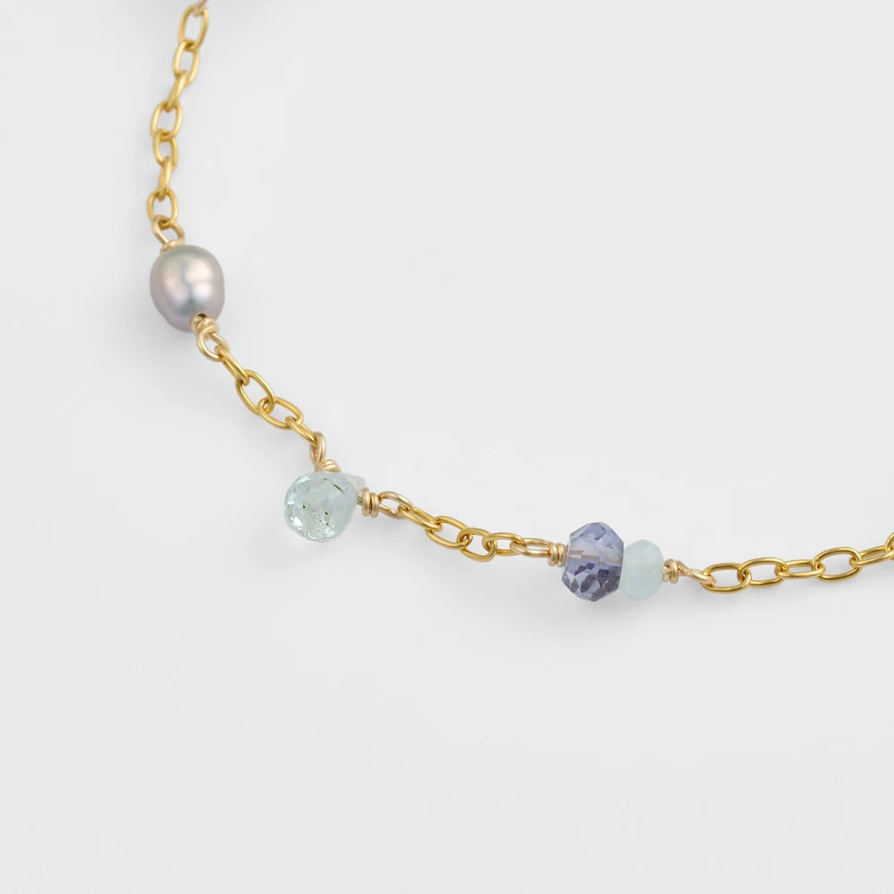 Gold/Freshwater Pearl/Glass/Multi-Stone Bracelet - Image 2