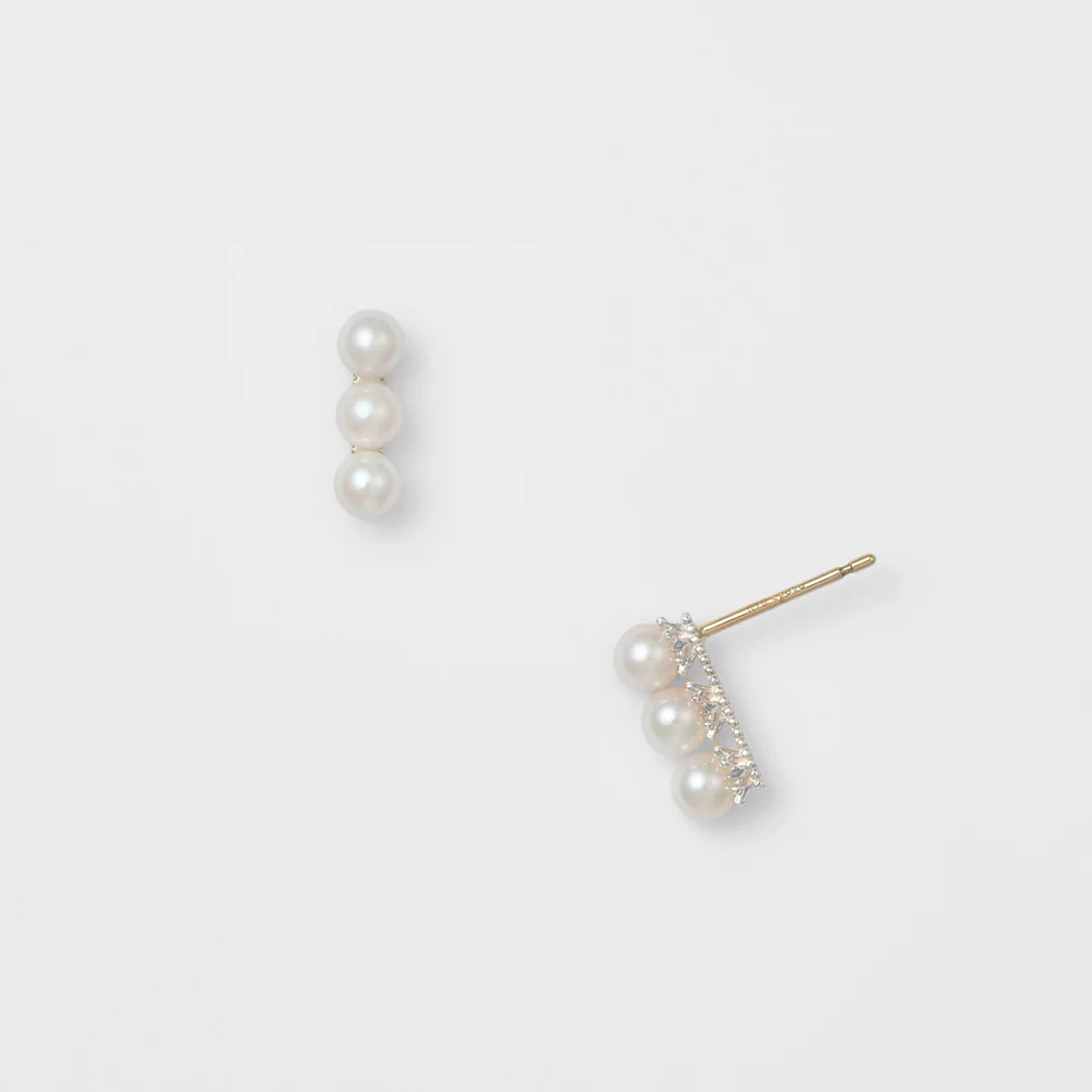 Silver/K10 Pearl Earrings - Image 2