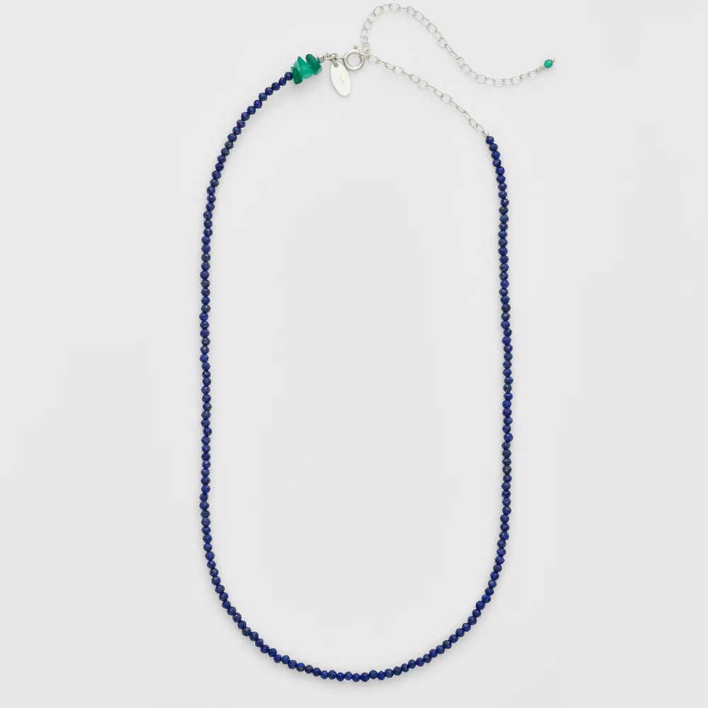 Silver Lapis Lazuli/Chalcedony Necklace