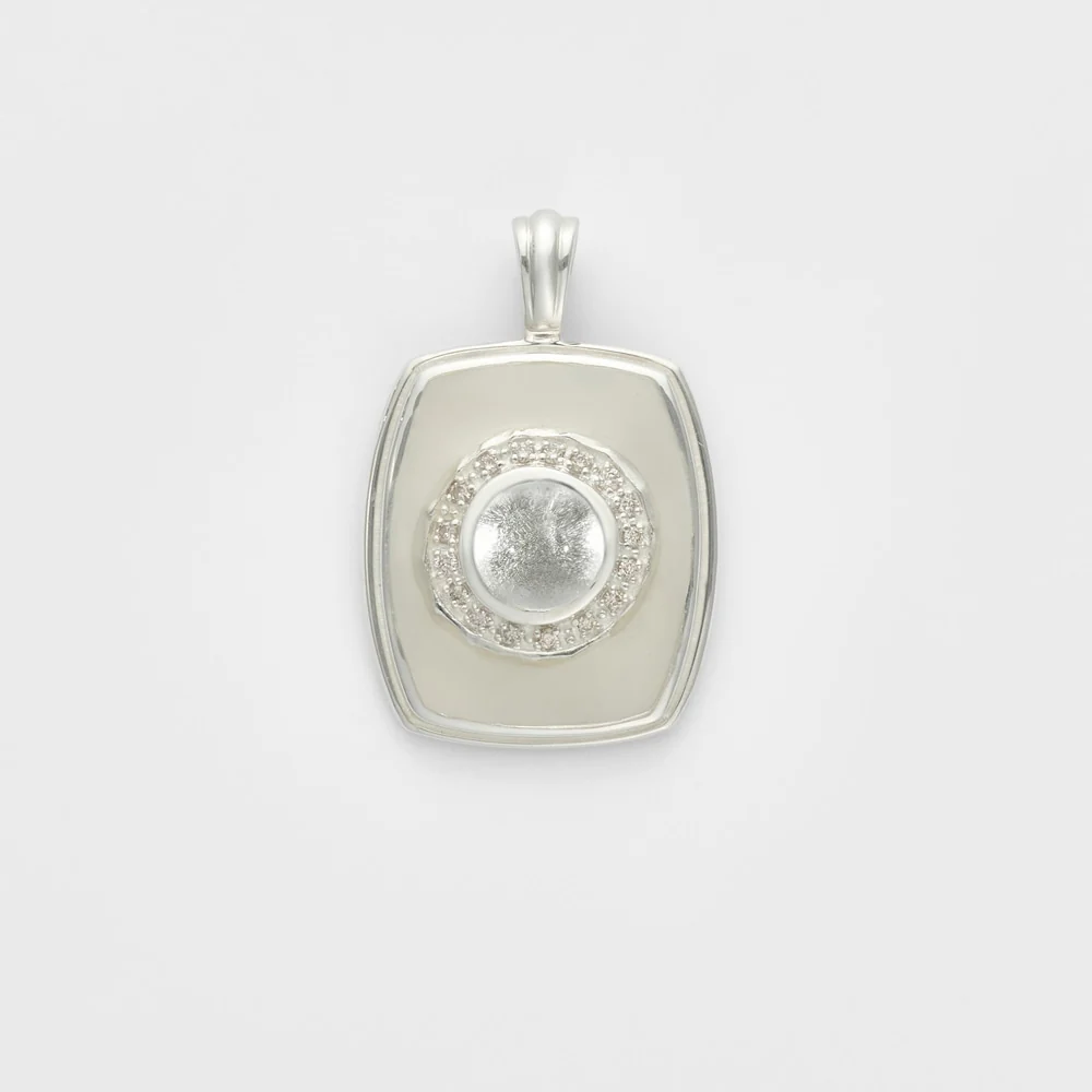 Silver Quartz/Diamond Charm