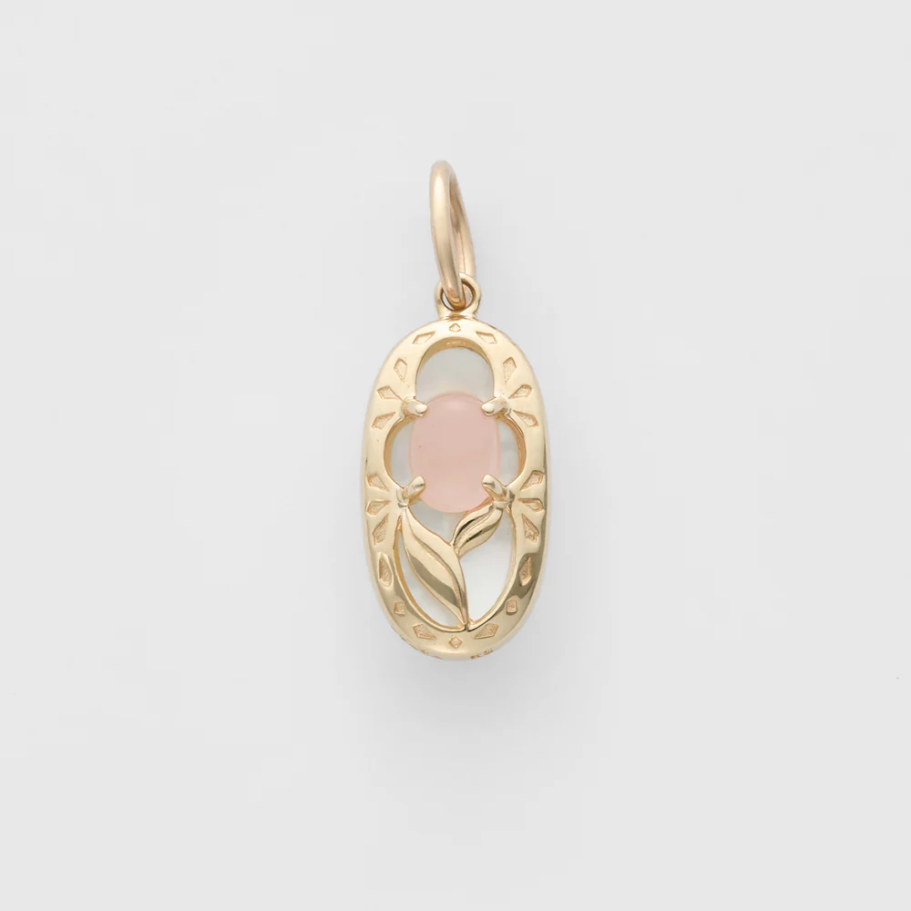 K5 Prehnite/Shell/Quartz Charm