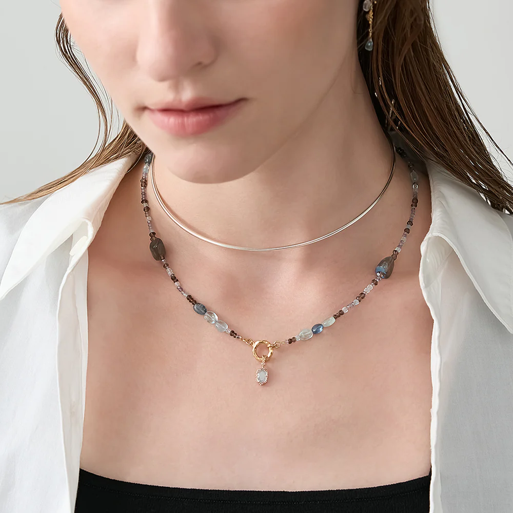 Gold Multi-Stone Necklace - Image 4