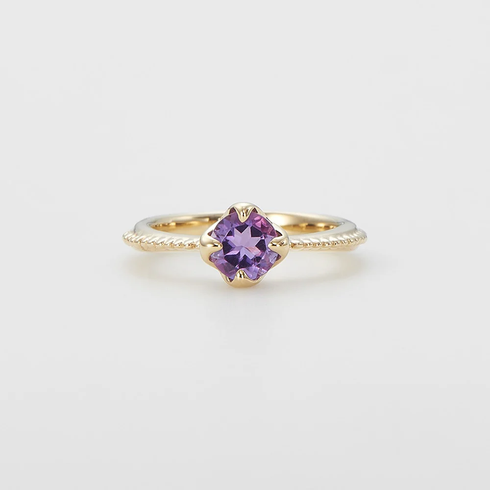 <February Birthstone> K10 Amethyst Baby Ring