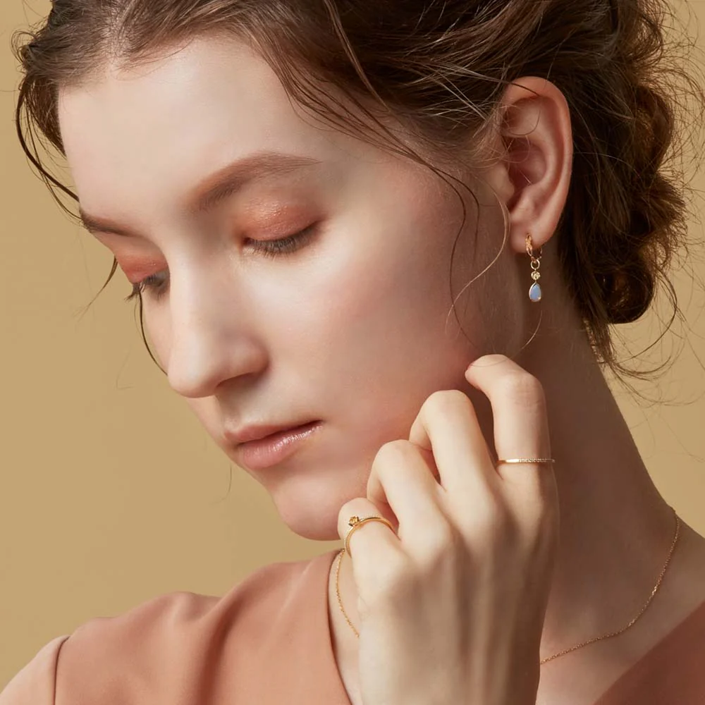 <November Birthstone> K10 Citrine Pinky Ring (Mother) - Image 5