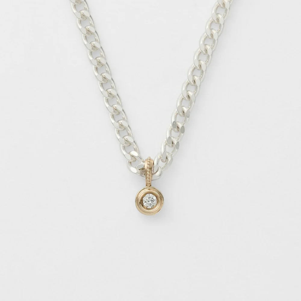 Silver/K10 Diamond Necklace