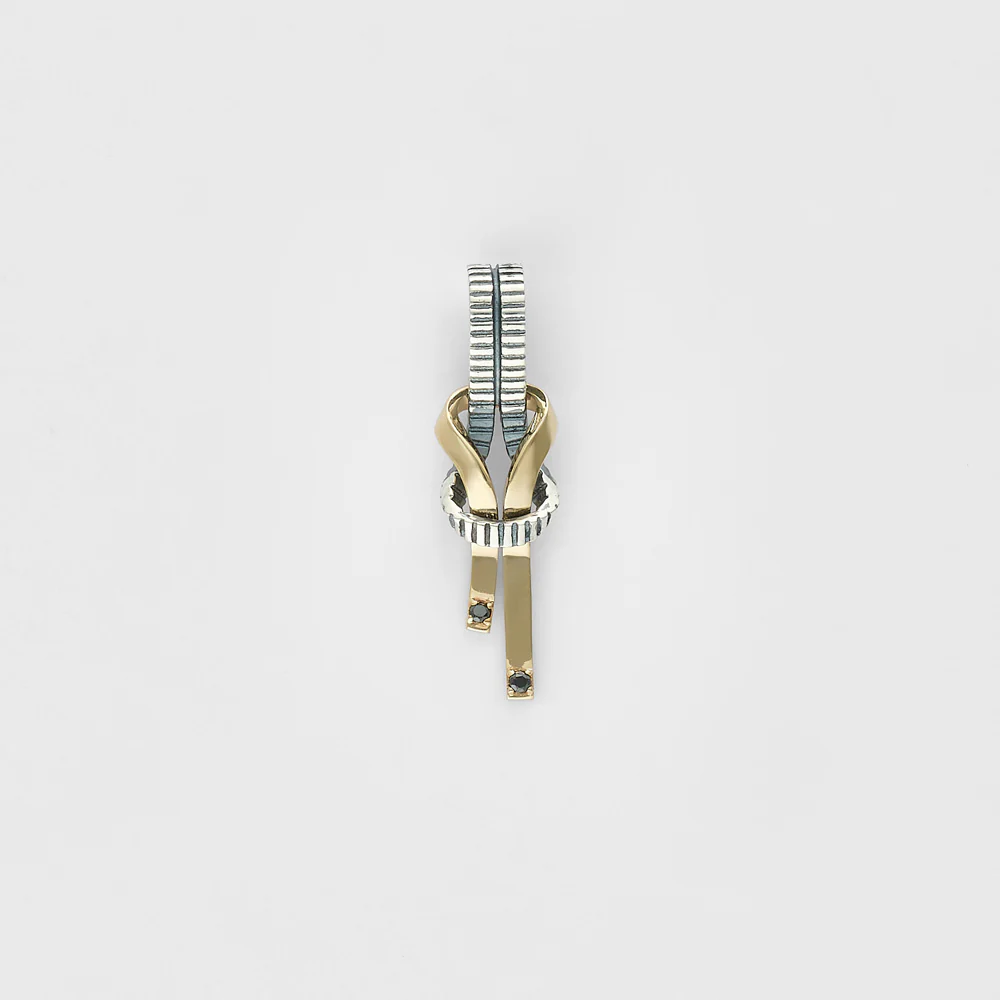 Silver/K10 Diamond Charm (0.006Ct)